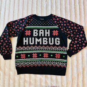 Junior’s Freeze Bah Humbug Christmas Sweatshirt Size M (7-9)